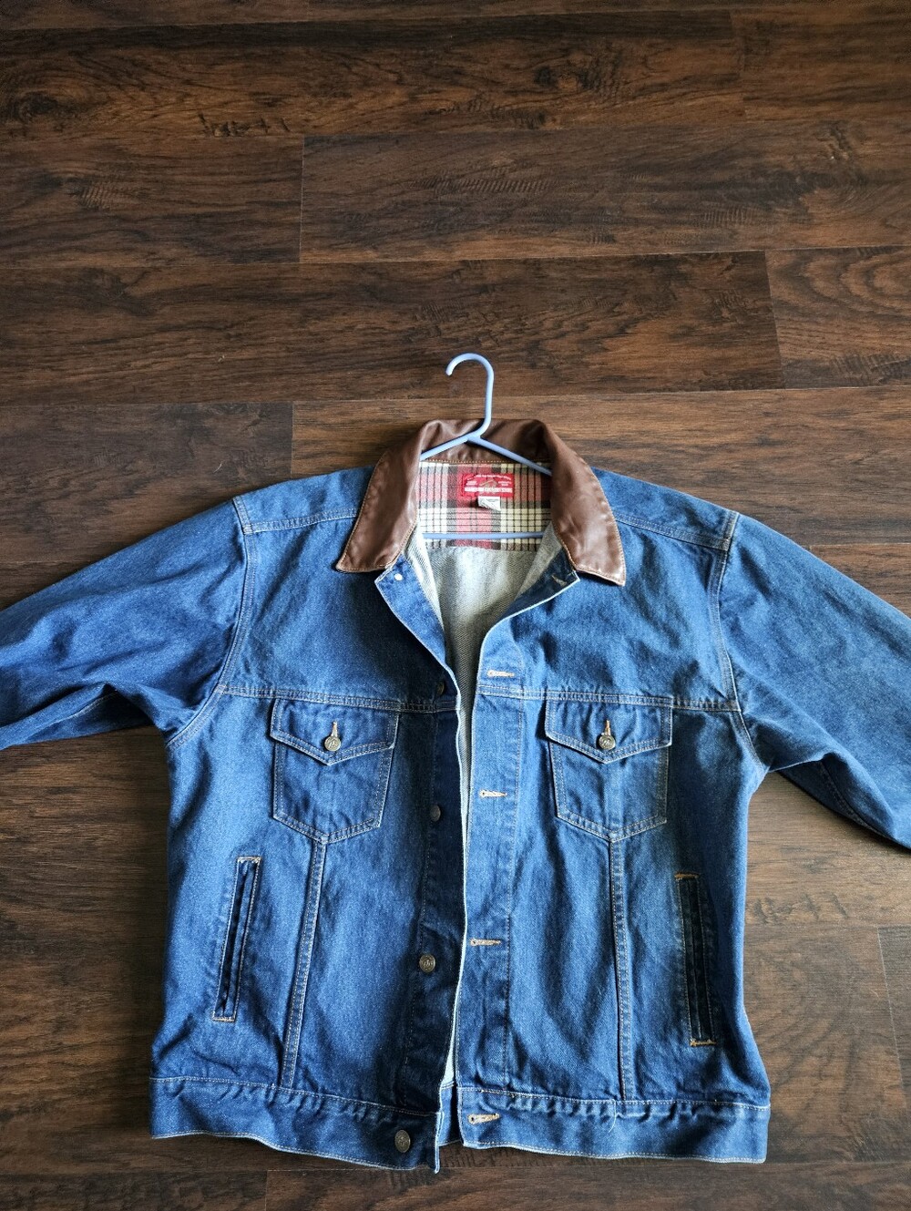 Vintage Marlboro Country Store Jacket Mens  Denim Leather Collar 90s size XL